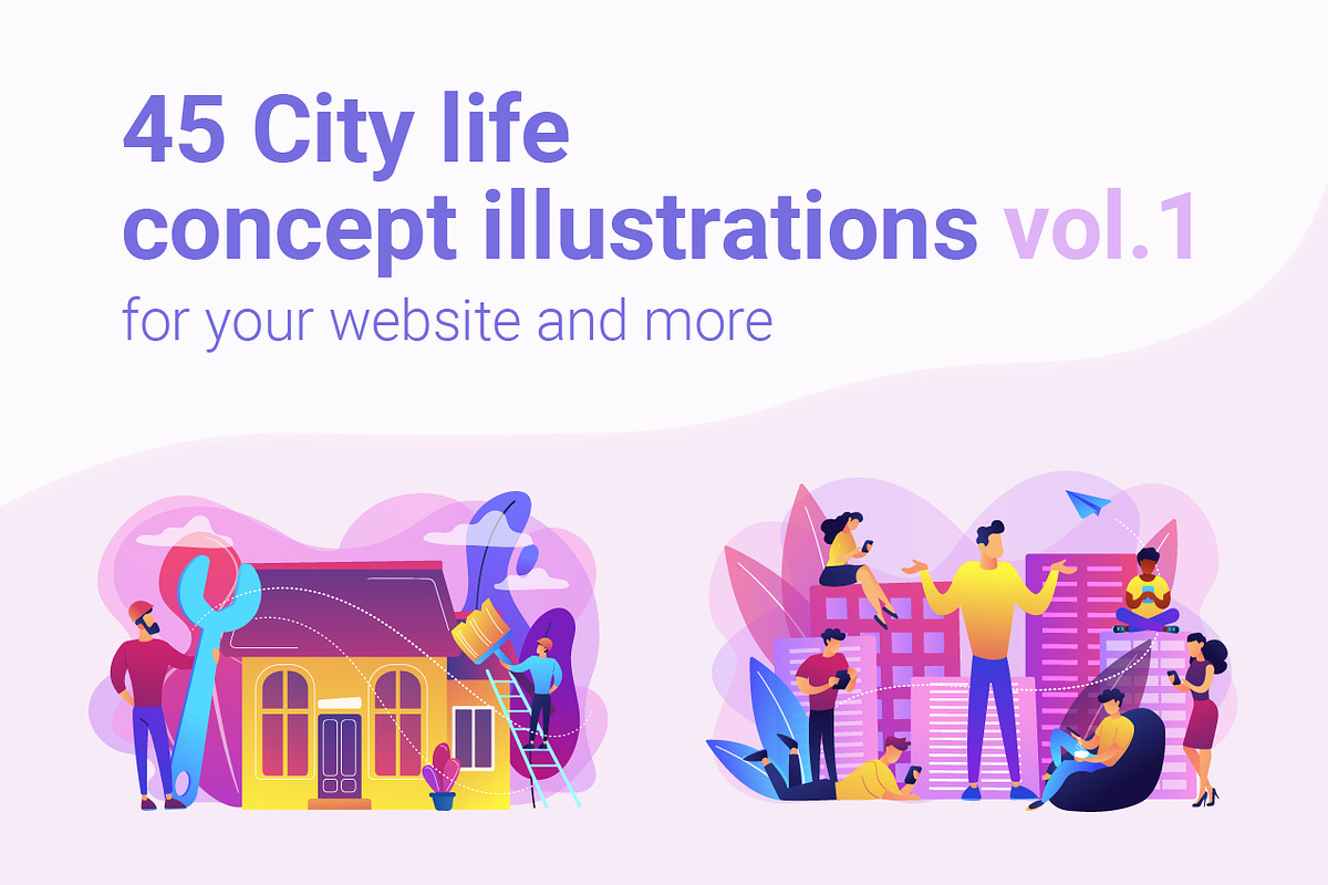 City life concept illustrations in UI Kits and Libraries - product preview 8