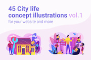 City life concept illustrations