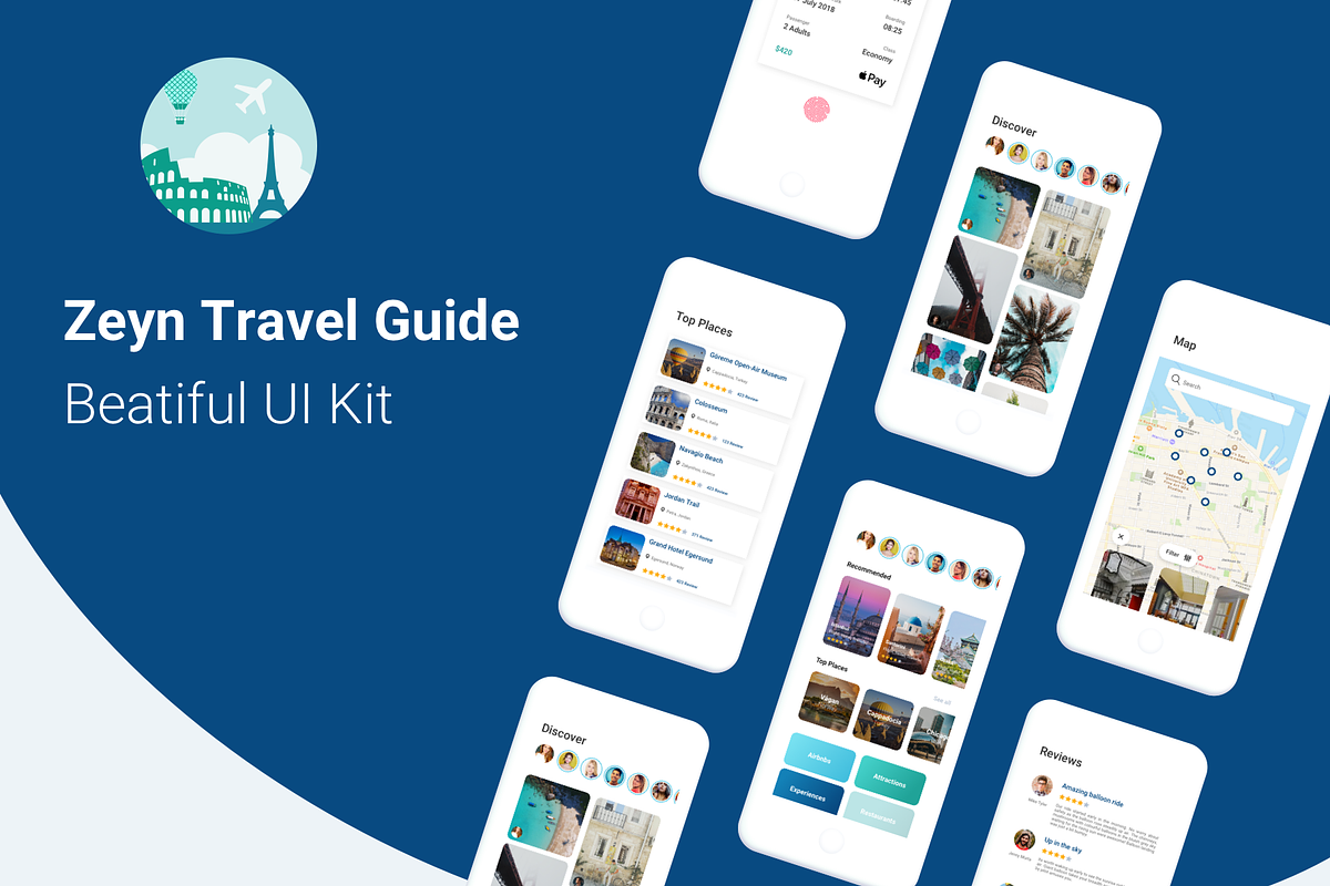 Zeyn Travel Guide UI Kit in UI Kits and Libraries - product preview 8