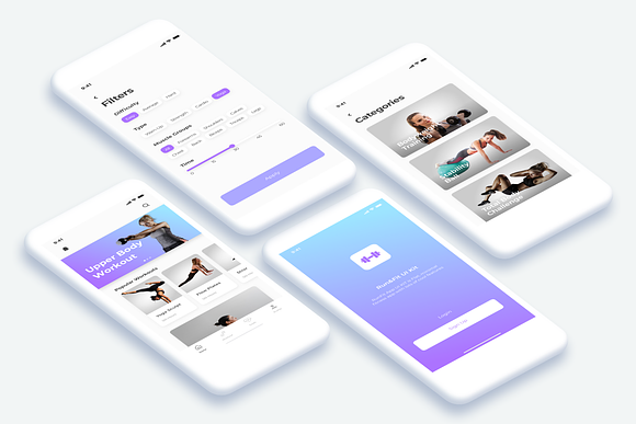 Run&Fit Fitness App UI Kit in UI Kits and Libraries - product preview 1