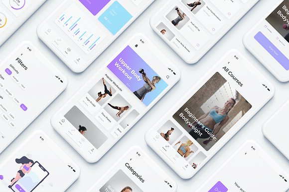 Run&Fit Fitness App UI Kit in UI Kits and Libraries - product preview 6