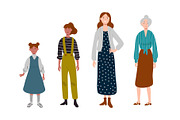 Women. Different ages. Generation of