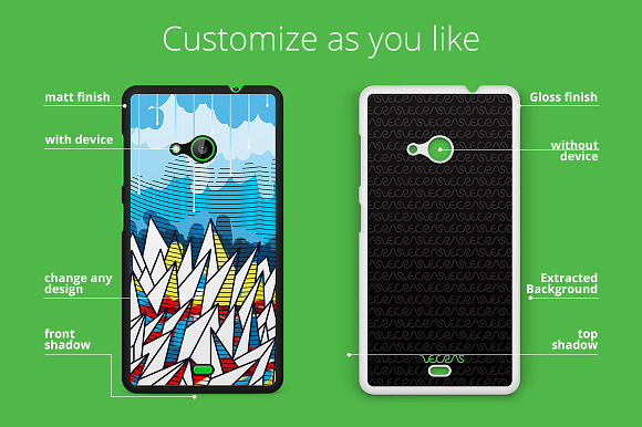 Lumia 535 2dCase Design Mockup in Product Mockups - product preview 1