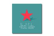 Cuban red star  vector illustration