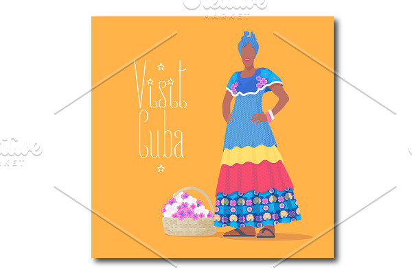 Cuban black woman vector design