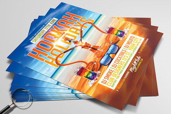 Hookah Holidays | Beach Flyer Design in Flyer Templates - product preview 1