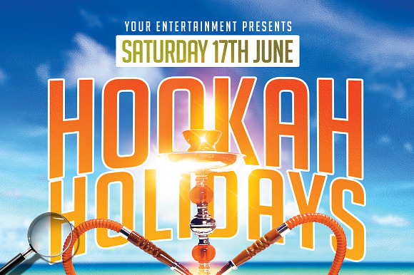 Hookah Holidays | Beach Flyer Design in Flyer Templates - product preview 4