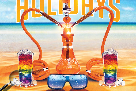 Hookah Holidays | Beach Flyer Design in Flyer Templates - product preview 5