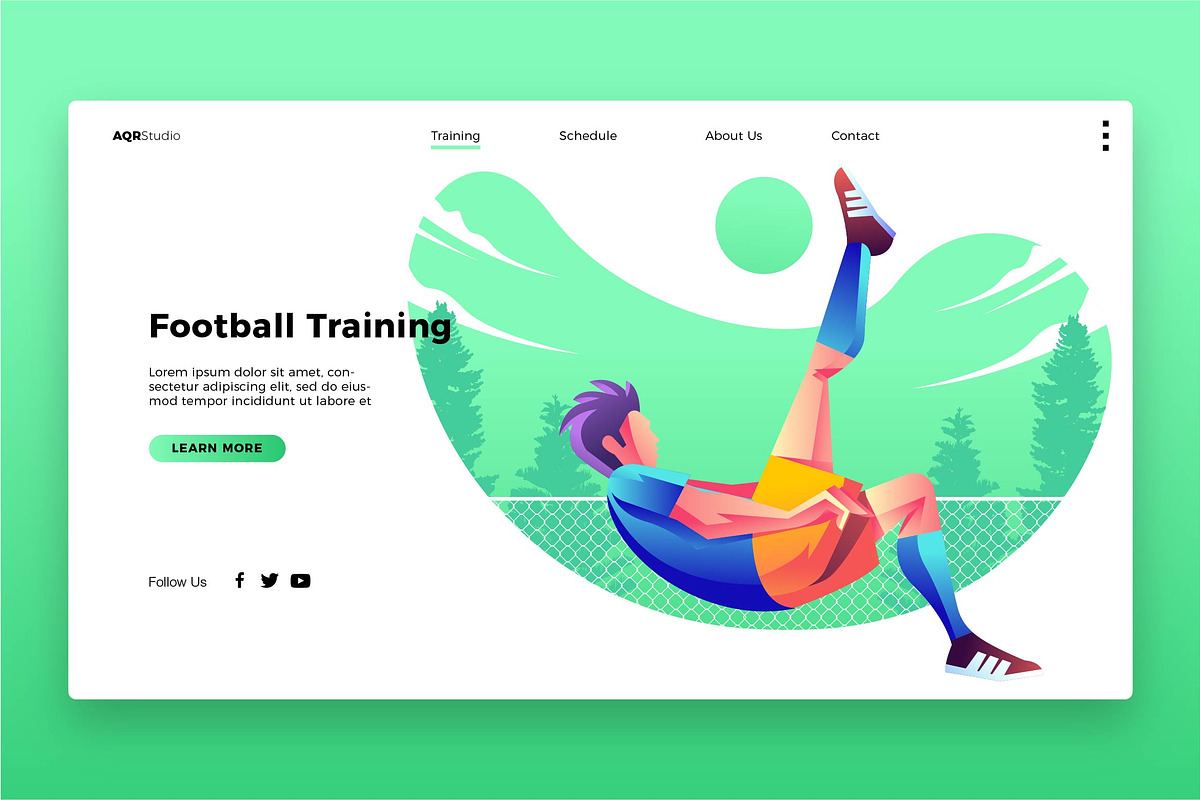 Football Training - Landing Page in Web Elements - product preview 8