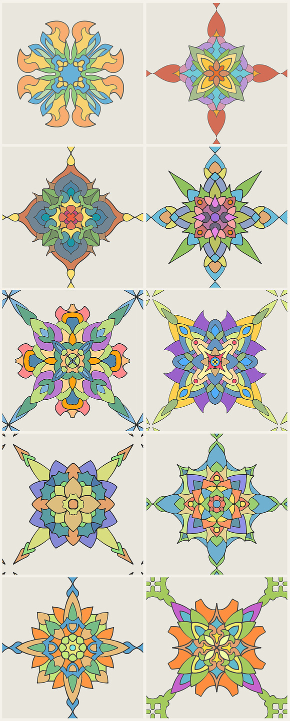 Floral Vector Ornament Rosettes v.1 in Patterns - product preview 1