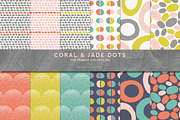 Coral & Jade Mod Dot Patterns