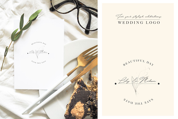 Wedding Graphic Logo & Pencil Flower in Illustrations - product preview 1
