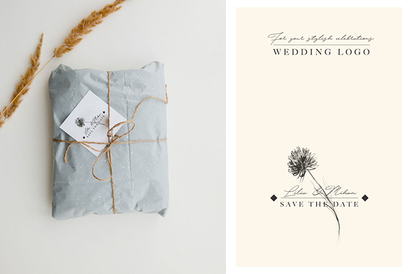 Wedding Graphic Logo & Pencil Flower in Illustrations - product preview 3