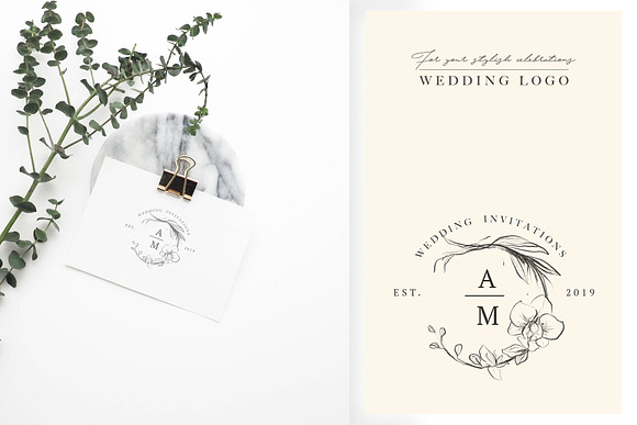 Wedding Graphic Logo & Pencil Flower in Illustrations - product preview 4