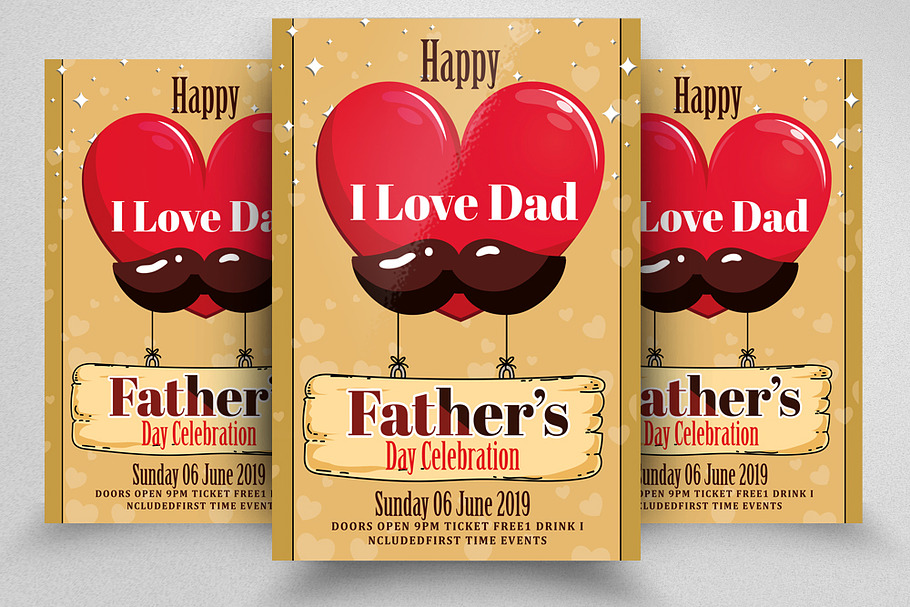 Dear Father's Day Flyer Template