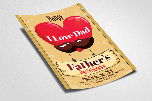 Dear Father's Day Flyer Template in Flyer Templates - product preview 1