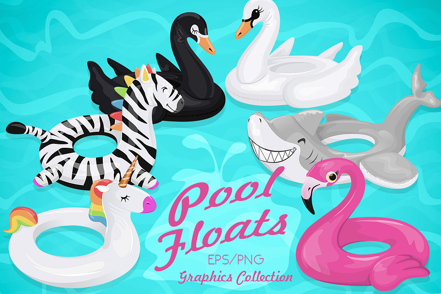 Summer Pool Float Illustrations