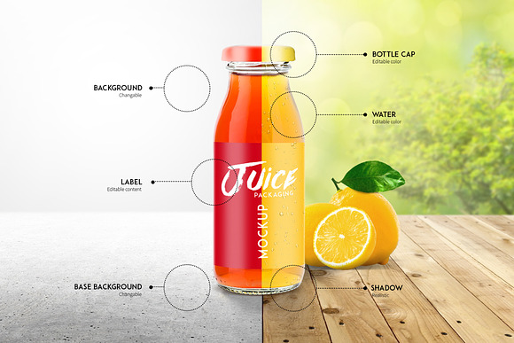 Juice Bottle Mock-Up in Product Mockups - product preview 1