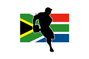 rugby running player flag
