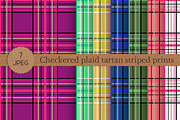 Checkered plaid tartan striped print