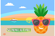 Summertime Card Pineapple Dressed in