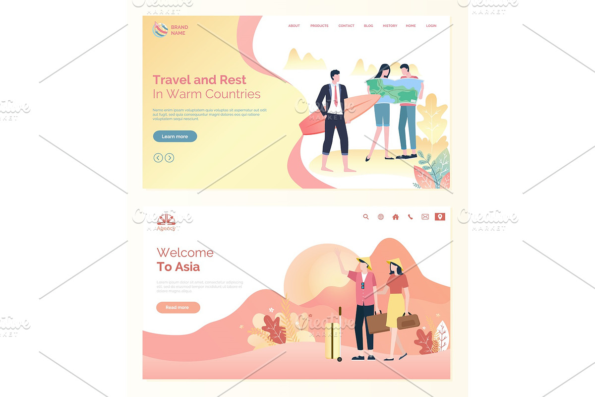Tourists Traveling to Warm Countries in Illustrations - product preview 8