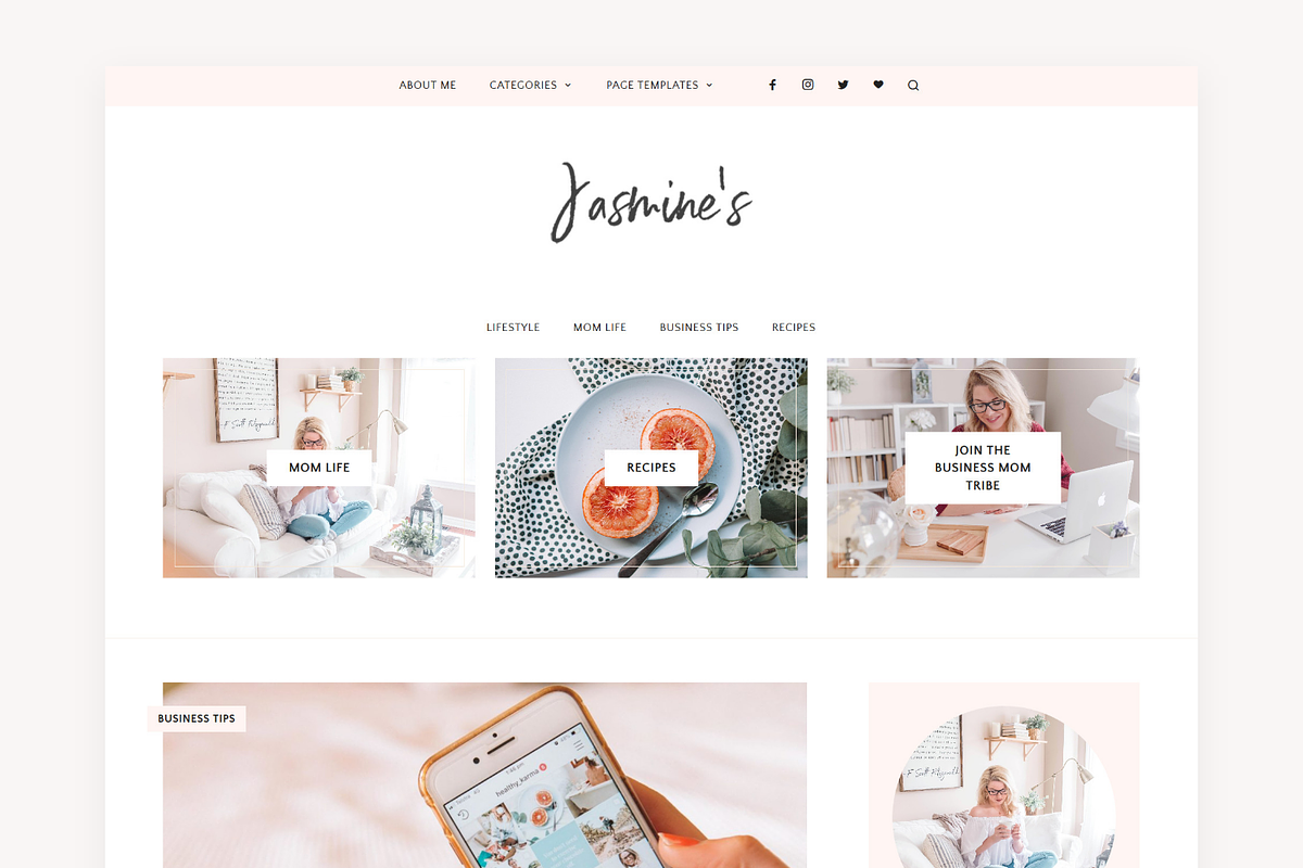 Feminine Blog + Shop Theme - Jasmine in WordPress Blog Themes - product preview 8