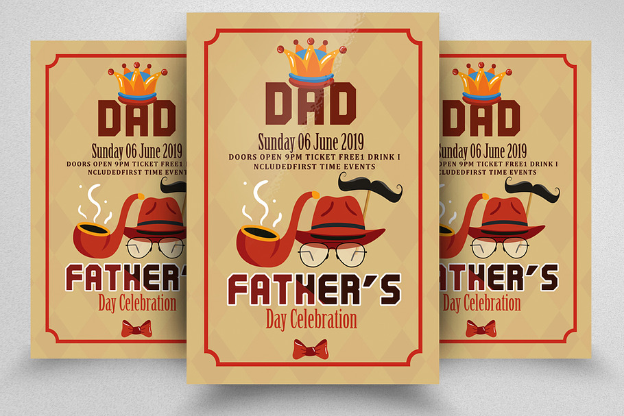 Retro Style Father's Day Flyer Temp