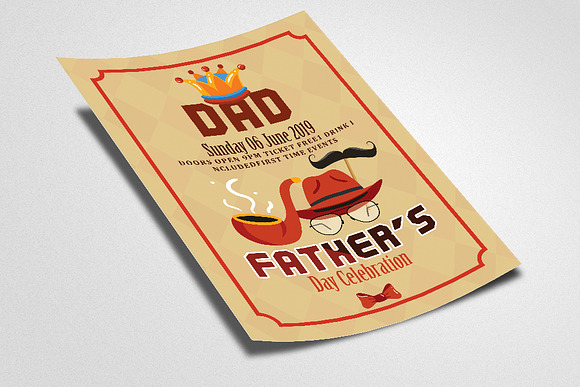 Retro Style Father's Day Flyer Temp in Flyer Templates - product preview 1