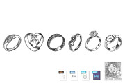 Different isolated jewelry rings set