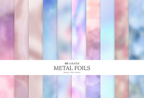 40 Colorful Metal Foils in Textures - product preview 1