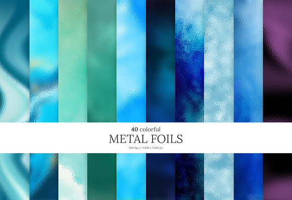 40 Colorful Metal Foils in Textures - product preview 3