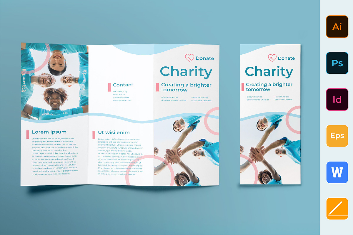 Charity Brochure Trifold in Brochure Templates - product preview 8