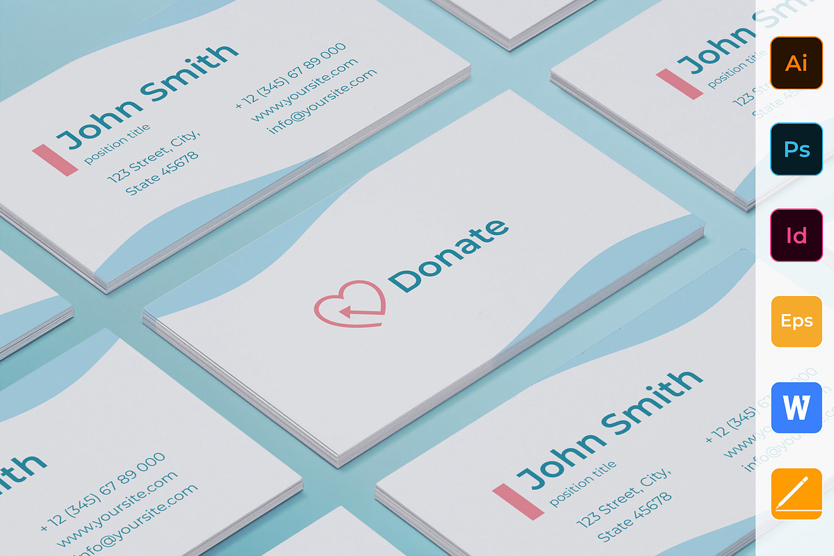 Charity Business Card in Business Card Templates - product preview 8