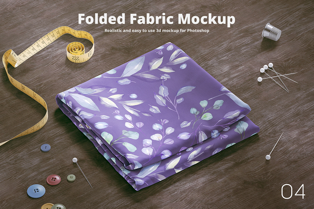 Folded Fabric Mock-up in Print Mockups - product preview 8