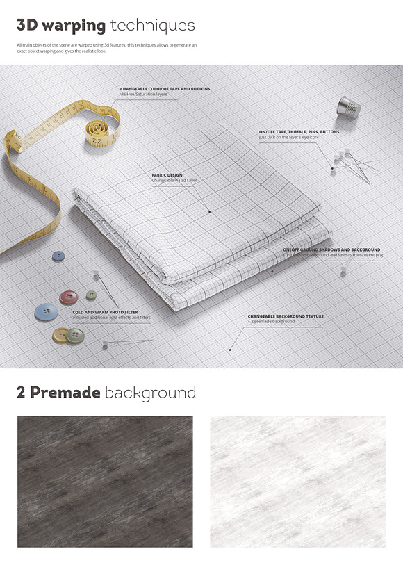 Folded Fabric Mock-up in Print Mockups - product preview 1