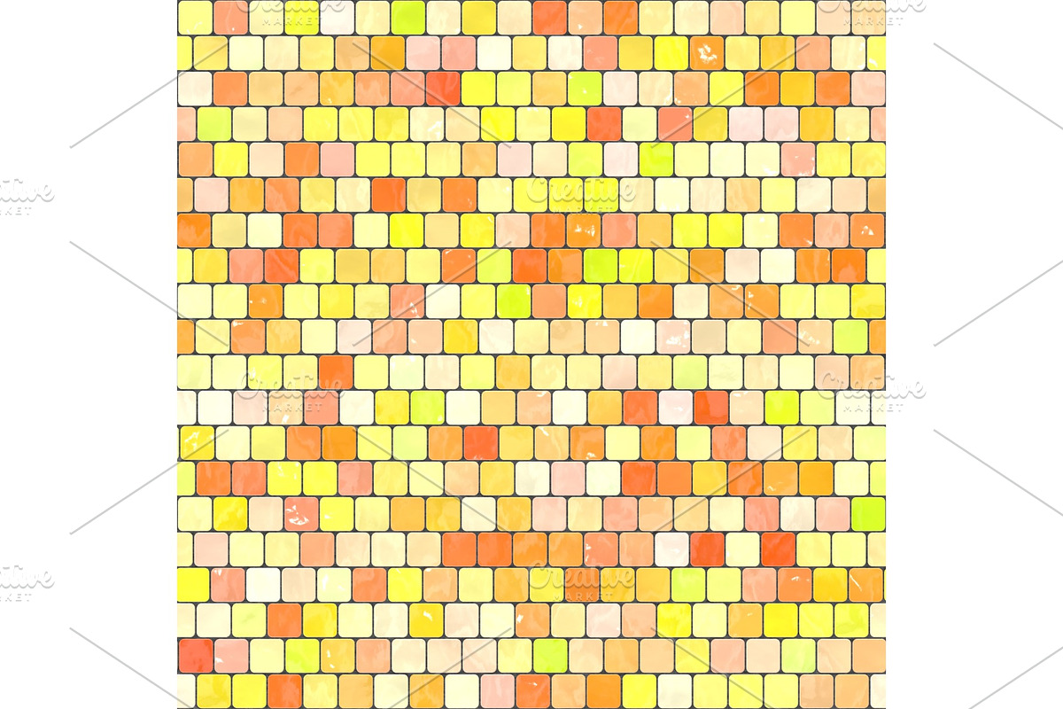 ceramic yellow orange mosaic in Textures - product preview 8