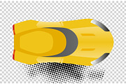 Yellow sport car top view