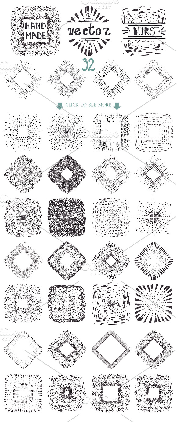 Burst ray pattern brushes set in Photoshop Brushes - product preview 4