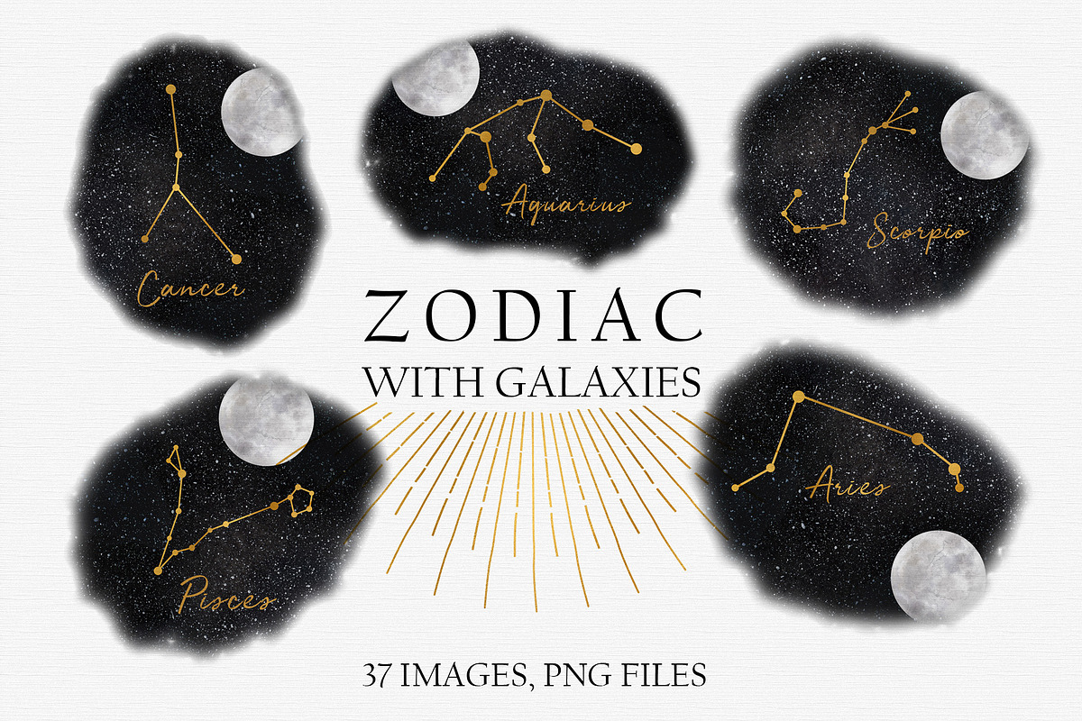 Galaxy with zodiac signs in Objects - product preview 8