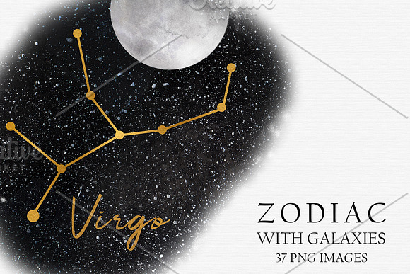 Galaxy with zodiac signs in Objects - product preview 1