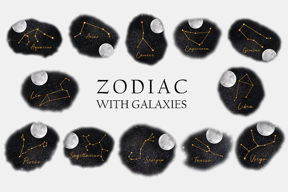 Galaxy with zodiac signs in Objects - product preview 2