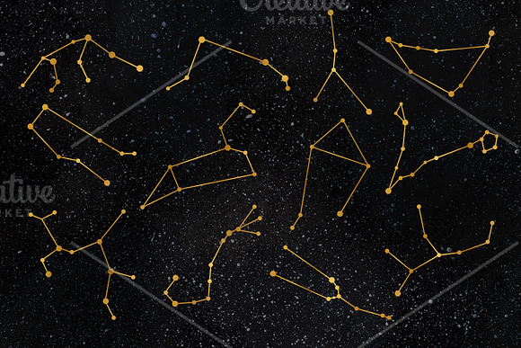 Galaxy with zodiac signs in Objects - product preview 3
