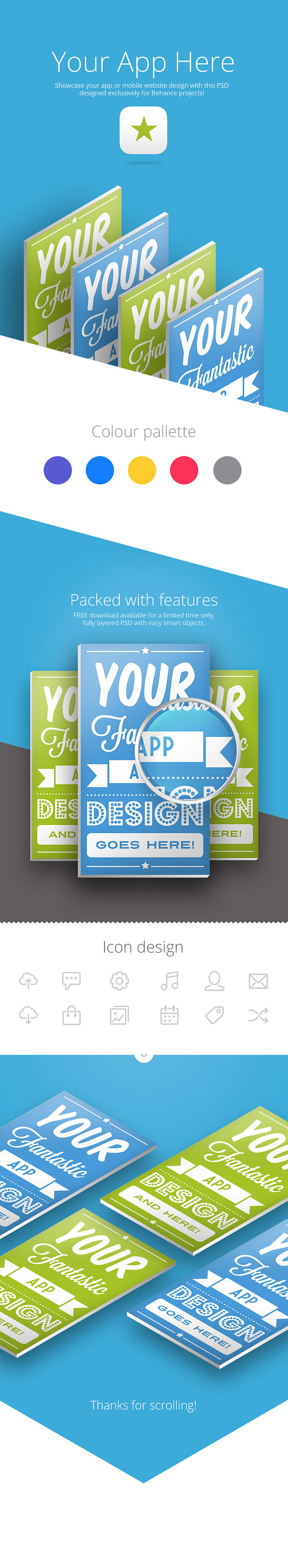 Behance App Showcase Template in App Templates - product preview 1