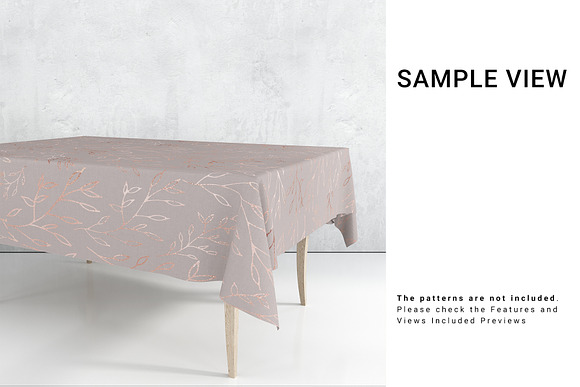 Square Tablecloth & Chair Cushions in Product Mockups - product preview 2