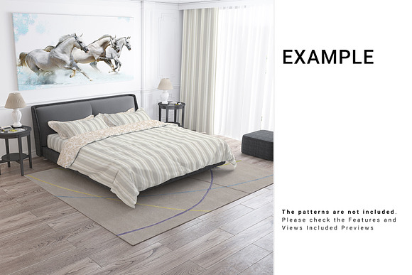 Bedroom Textile Set in Product Mockups - product preview 3