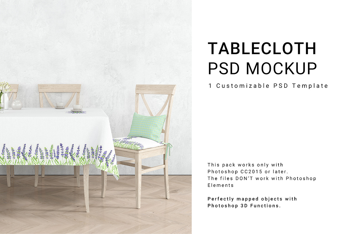 Tablecloth & Chair Cushions Set in Product Mockups - product preview 8