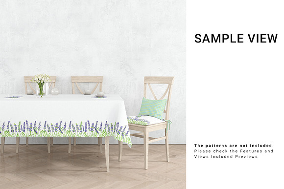 Tablecloth & Chair Cushions Set in Product Mockups - product preview 6