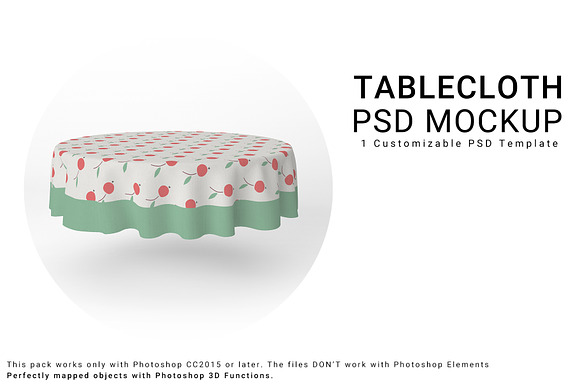 Round Tablecloth Mockup Set in Product Mockups - product preview 1