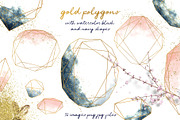 Blush & Navy Gold Polygons